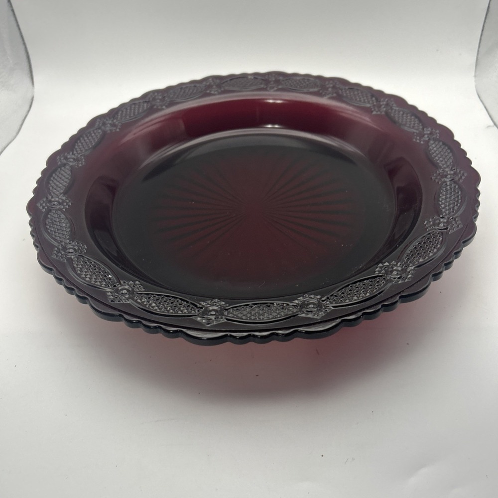 Avon Cape Cod Ruby Red Collection Pie Plate - Vintage